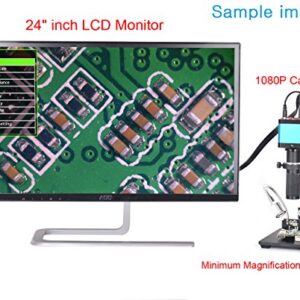 HAYEAR Full Set 14MP Industrial Digital Microscope Camera HDMI USB Outputs+180X C-Mount Lens+8" HD LCD Monitor+60 LED Illumination Light Lamp