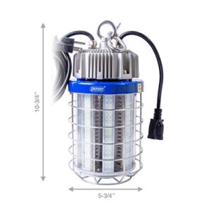 Bergen Industries Inc K5100 100-Watt Temporary High Bay LED Luminaire Plug-in Work Light, 13000LM, 5000K, Stainless Steel Cage,Blue