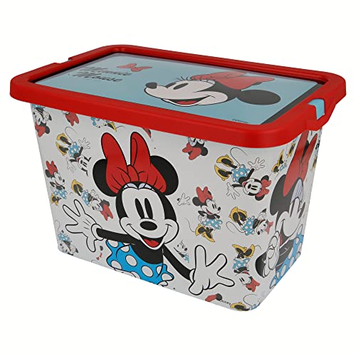 Stor ST-02804 02804 Minnie Mouse Click 7L Storage Box, Cartoons, Multicoloured, Mediano