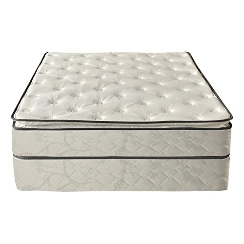 Mattress Solution, 10-Inch medium plush Pillowtop Innerspring Mattress And Metal Box Spring/Foundation Set, Good For The Back, No Assembly Required, Queen Size 79" x 59"