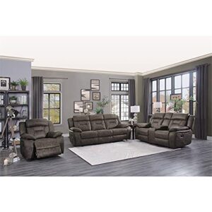 Homelegance Oliver 76" Microfiber Double Reclining Loveseat (Manual), Dark Brown