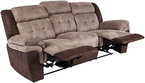 Homelegance Chai 91" Microfiber Double Reclining Sofa (Manual), Brown