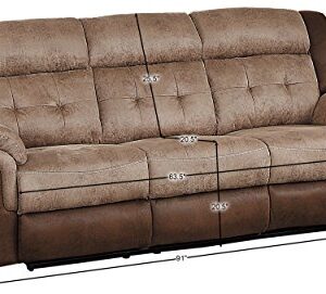 Homelegance Chai 91" Microfiber Double Reclining Sofa (Manual), Brown