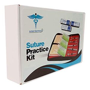 Suture Practice Kit w Suturing Guide E-Book,[Large Case Large Pad & Variety of Sutures w Slots] 4th Gen Pad, Tools Suture Needles by Medical Professionals for Residents Med Dental Vet School Students