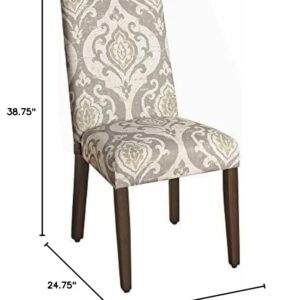 Homepop Home Decor | Upholstered Patterned Parsons Dining Chairs Set of 2 | Accent Chairs Set of 2 with Curved Back, Suri Brown