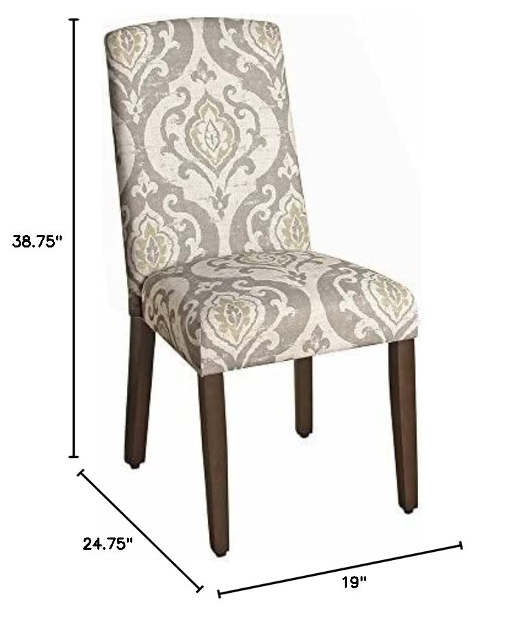 Homepop Home Decor | Upholstered Patterned Parsons Dining Chairs Set of 2 | Accent Chairs Set of 2 with Curved Back, Suri Brown