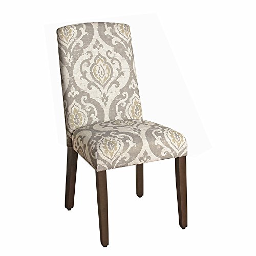 Homepop Home Decor | Upholstered Patterned Parsons Dining Chairs Set of 2 | Accent Chairs Set of 2 with Curved Back, Suri Brown