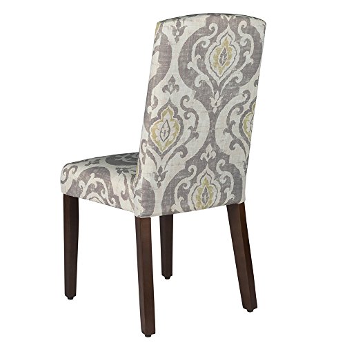 Homepop Home Decor | Upholstered Patterned Parsons Dining Chairs Set of 2 | Accent Chairs Set of 2 with Curved Back, Suri Brown