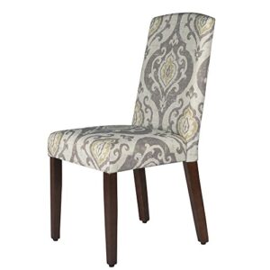 Homepop Home Decor | Upholstered Patterned Parsons Dining Chairs Set of 2 | Accent Chairs Set of 2 with Curved Back, Suri Brown