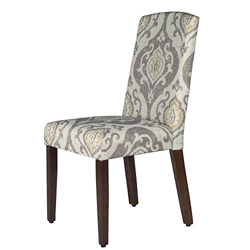 Homepop Home Decor | Upholstered Patterned Parsons Dining Chairs Set of 2 | Accent Chairs Set of 2 with Curved Back, Suri Brown