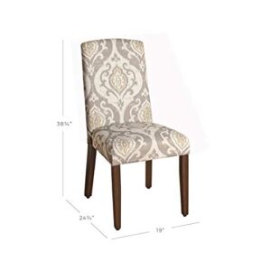 Homepop Home Decor | Upholstered Patterned Parsons Dining Chairs Set of 2 | Accent Chairs Set of 2 with Curved Back, Suri Brown