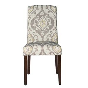 Homepop Home Decor | Upholstered Patterned Parsons Dining Chairs Set of 2 | Accent Chairs Set of 2 with Curved Back, Suri Brown