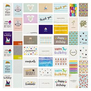 144 pack assorted all occasion greeting cards with envelopes for birthday, graduation, baby shower, sympathy, 48 designs, blank inside (4x6 in)