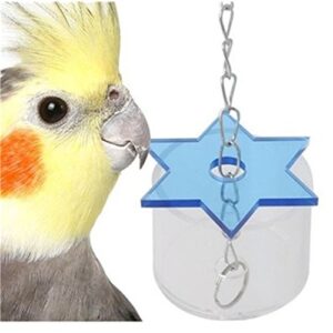 lianchi parrot creative foraging systems foraging six-pointed star bird intelligence growth cage acrylic box toys (a)