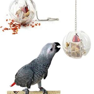 LIANCHI Parrot Creative Foraging Systems Foraging Ball- Bird Intelligence Growth Cage Acrylic Box Toys (A)