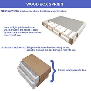 Mattress Solution Fully Assembled Wood Split Traditional Box Spring/Foundation for Mattress Set, King, Beige