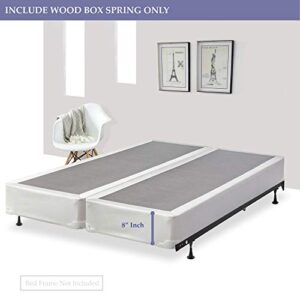 Mattress Solution Fully Assembled Wood Split Traditional Box Spring/Foundation for Mattress Set, King, Beige