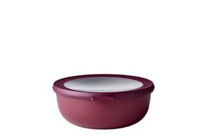 mepal, cirqula multi food storage and serving bowl with lid, food prep container, shallow, nordic berry, 1.3 quarts (1.25 liters, 42 ounces), 1 count