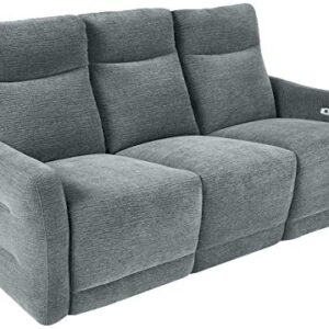Homelegance Edition 78" Fabric Power Double Lay-Flat Reclining Sofa, Dove