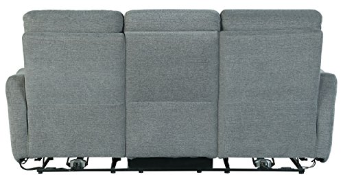 Homelegance Edition 78" Fabric Power Double Lay-Flat Reclining Sofa, Dove