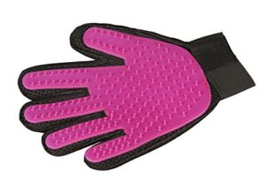 safana pet grooming glove - gentle deshedding brush glove - efficient pet hair remover mitt - massage tool with enhanced five finger design - perfect for dogs & cats with long & short fur (pink)