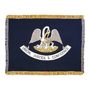 the northwest company louisiana state flag woven jacquard throw blanket, 46" x 60", multi color
