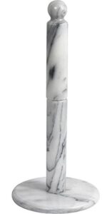 greenco white marble paper towel holder, hand crafted, 12.5” h x 5.5” w