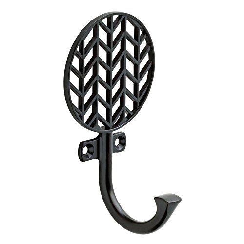 Liberty CHEVHK-FB Flat Black Chevron Single Prong Coat & Hat Hook 5 Pack