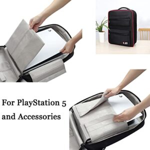 BUBM Game Storage Bag Backpack Travel Carrying Case for PlayStation 5 PS5/PS4/PS4 Pro/Xbox and Accessories Black