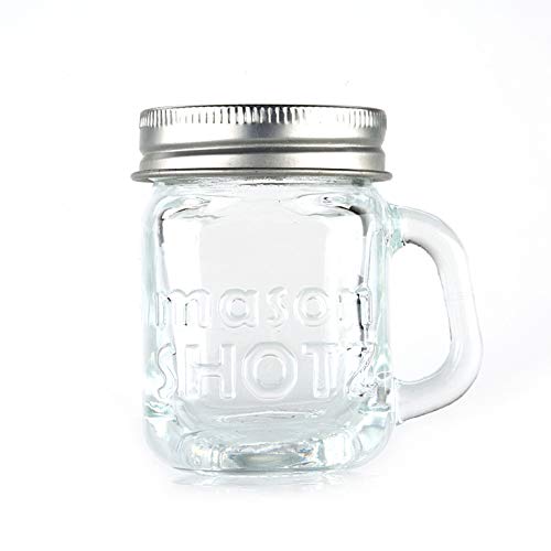 Premium Vials - Mini Mason Jar Shot Glasses with Handles (Set of 8) – Leak-Proof Lids - Great For Shots, Drinks, Favors, Candles And Crafts