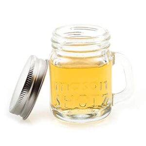 Premium Vials - Mini Mason Jar Shot Glasses with Handles (Set of 8) – Leak-Proof Lids - Great For Shots, Drinks, Favors, Candles And Crafts