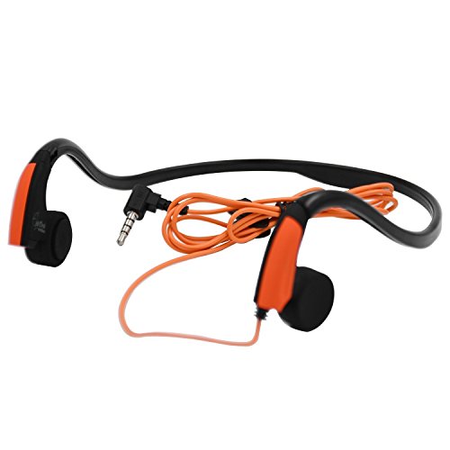 GZCRDZ Bone Conduction Headphones with Microphone Stereo Open-Ear Sport Headphone with Noise Reduction Microphone (Orange)