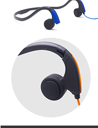 GZCRDZ Bone Conduction Headphones with Microphone Stereo Open-Ear Sport Headphone with Noise Reduction Microphone (Orange)