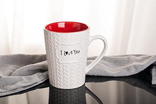 Ynsfree I Love You Mug 16 oz Coffee Tea Cup for Dad/Father/Mom/Grandma/Ladies/Wife,Birthday/Christmas/Anniversary/Valentine,Holidays Ceramic Mugs