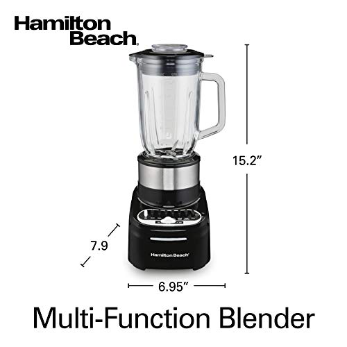 Hamilton Beach Multi-Mix Blender with 40oz Glass Jar and 14-Functions for Grinding, Puree, Ice Crush, Shakes and Smoothies, 800 Watts, Stainless Steel (54210)