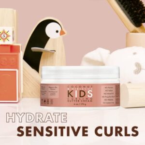 Shea Moisture Coconut & Hibiscus Kids Combo Pack - Includes Kids Curling Butter Cream, 6 Oz & Kids Curl & Shine 2-in-1 Shampoo & Conditioner, 8 Oz