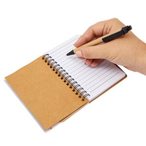 Juvale 6 Pack Bulk Kraft Paper Spiral Notepad with Pen and Sticky Notes, Lined, Colored Index Tab (69 Sheets, 4 x 5.5 In)