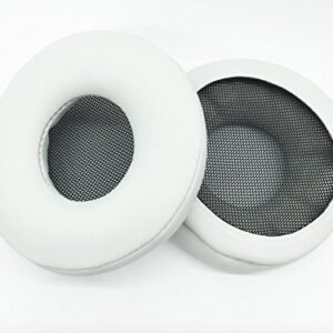 75mm Replacement Leather pu Round Cushion earpads Cups Ear Pads Pillow Cover for Pioneer HDJ-700 HDJ700 Stereo Headphone Headset (White)