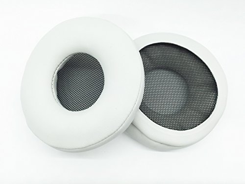 75mm Replacement Leather pu Round Cushion earpads Cups Ear Pads Pillow Cover for Pioneer HDJ-700 HDJ700 Stereo Headphone Headset (White)