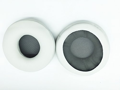 75mm Replacement Leather pu Round Cushion earpads Cups Ear Pads Pillow Cover for Pioneer HDJ-700 HDJ700 Stereo Headphone Headset (White)