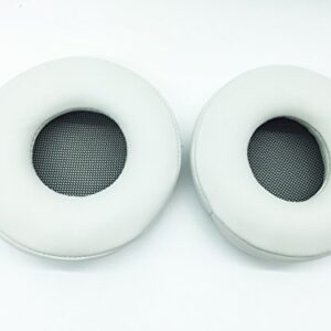 75mm Replacement Leather pu Round Cushion earpads Cups Ear Pads Pillow Cover for Pioneer HDJ-700 HDJ700 Stereo Headphone Headset (White)