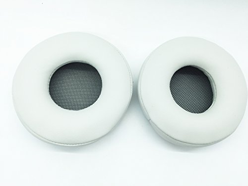 75mm Replacement Leather pu Round Cushion earpads Cups Ear Pads Pillow Cover for Pioneer HDJ-700 HDJ700 Stereo Headphone Headset (White)