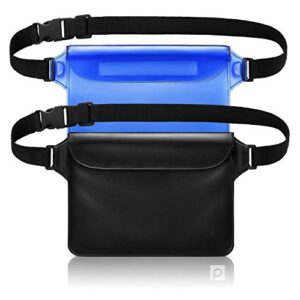 waterproof pouch with waist strap, 2 pack the most durable # super lightweight waterproof phone case/wallet, perfect for kayaking beach pool water parks boating snorkeling swimming and fishing