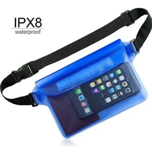 Waterproof Pouch with Waist Strap, 2 Pack The Most Durable # Super Lightweight Waterproof Phone Case/Wallet, Perfect for Kayaking Beach Pool Water Parks Boating Snorkeling Swimming and Fishing