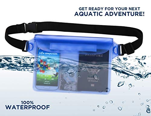 Waterproof Pouch with Waist Strap, 2 Pack The Most Durable # Super Lightweight Waterproof Phone Case/Wallet, Perfect for Kayaking Beach Pool Water Parks Boating Snorkeling Swimming and Fishing