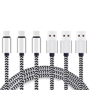 usb type c cable 10ft 3pack quick sync charging usb c 2.0 to usb a nylon braided cord for bsb qc wall car galaxy s22/s22+/s22 ultra,galaxy s21 5g/s21+ 5g/s21 ultra 5g/s21 fe 5g,galaxy s20