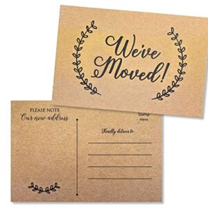 50 Moving Announcement Postcards - Fill in the Blank Change of Address - Rustic Kraft We've Moved Postcards, Change of New Address Moving Announcements, House Warming Gifts, Weve Moved Cards