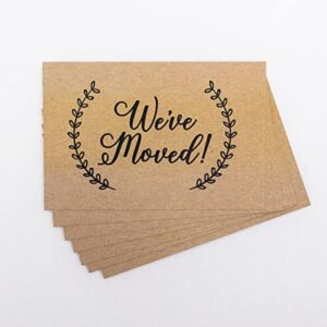 50 Moving Announcement Postcards - Fill in the Blank Change of Address - Rustic Kraft We've Moved Postcards, Change of New Address Moving Announcements, House Warming Gifts, Weve Moved Cards