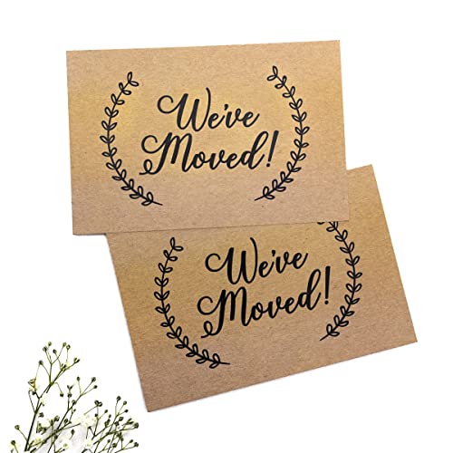 50 Moving Announcement Postcards - Fill in the Blank Change of Address - Rustic Kraft We've Moved Postcards, Change of New Address Moving Announcements, House Warming Gifts, Weve Moved Cards