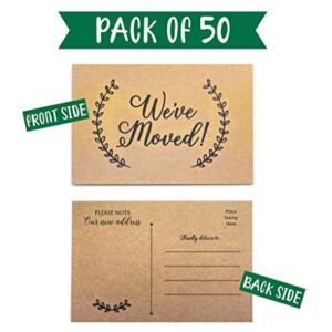 50 Moving Announcement Postcards - Fill in the Blank Change of Address - Rustic Kraft We've Moved Postcards, Change of New Address Moving Announcements, House Warming Gifts, Weve Moved Cards